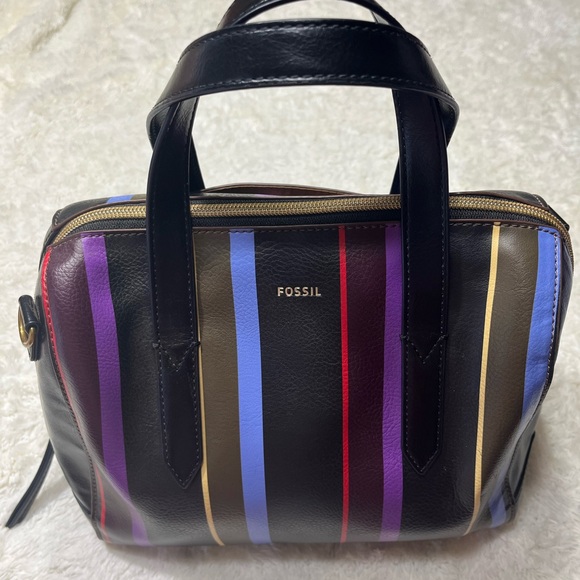 Fossil Sydney Multicolored Striped Satchel - Picture 1 of 10